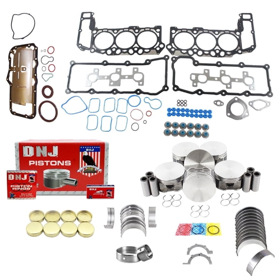 DNJ EK1105 Engine Rebuild Kit Fits Cars & Trucks 2002-2005 Dodge Jeep Dakota Durango Grand Cherokee Liberty Ram 1500 3.7L SOHC V6 12V 226cid VIN K