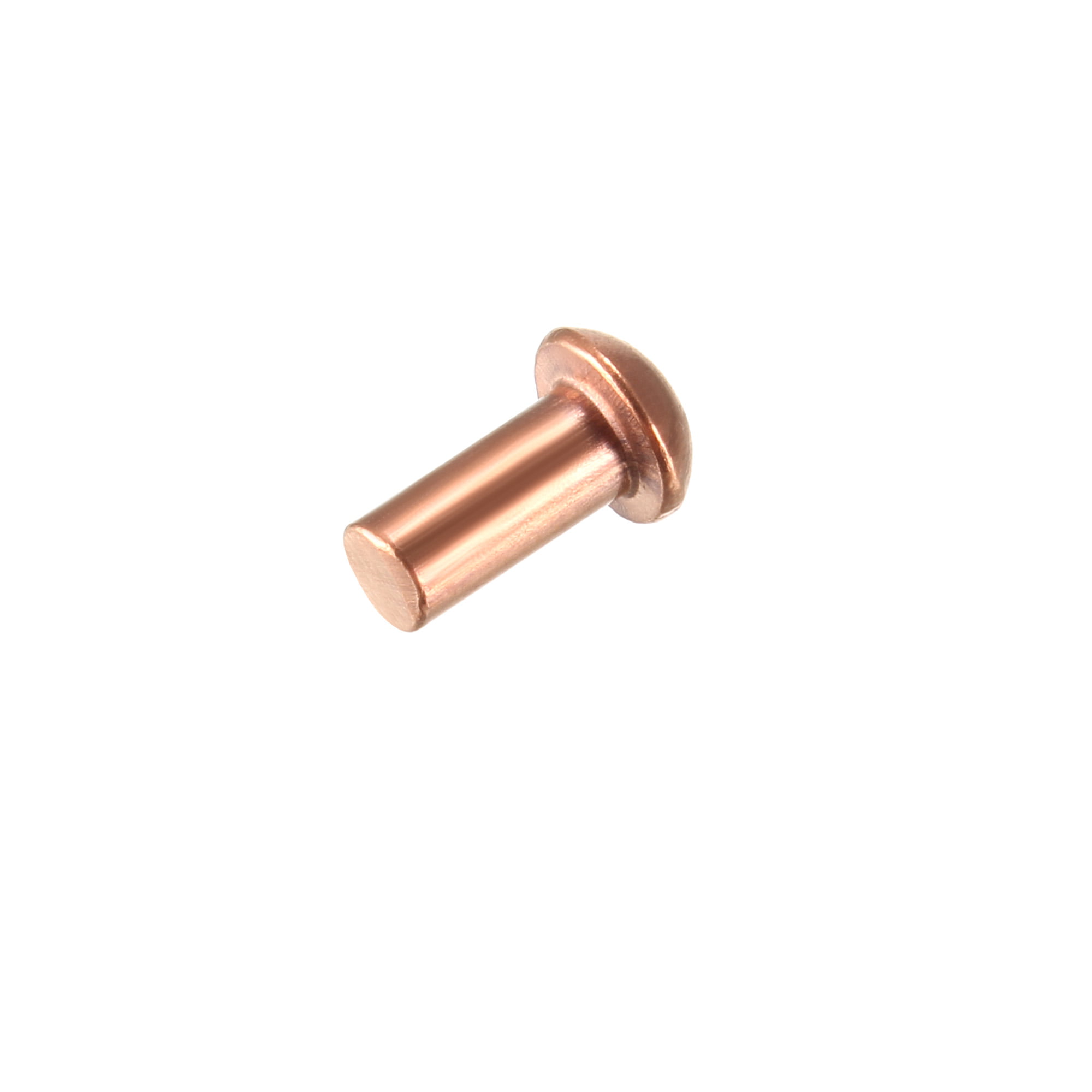 uxcell 100 Pcs 1/8" x 15/64" Flat Head Copper Solid Rivets Fasteners 