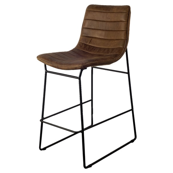 Mercana Leather Bar Stool With Brown Finish 67609