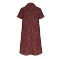 thumbnail image 3 of LOVZFMLL Robe à Pois pour Femme, Nouvelle Collection Printemps/été, Col à Manches Courtes, Longueur Genou, Rouge G, 3 of 5