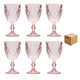 thumbnail image 1 of Juego 6 Copas De Vino Grande Agua Vidrio Cristal Color 325ml Belug, Rosa, 1 of 4