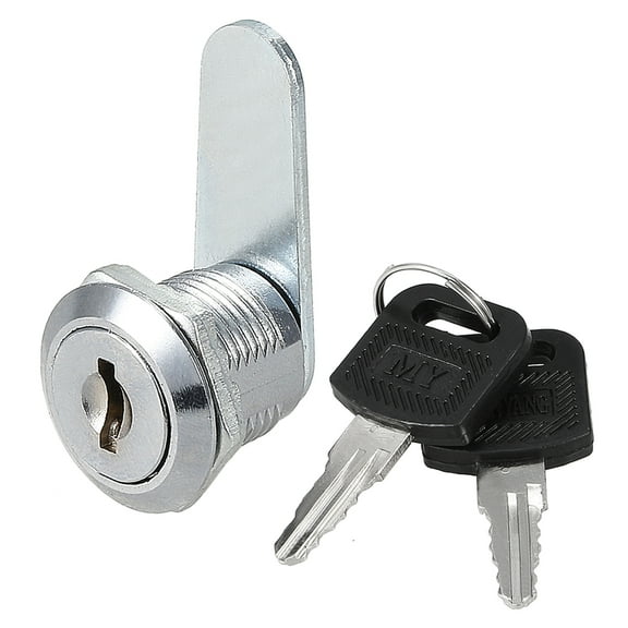5/8" Cylinder Length Zinc Alloy Chrome Plated Cam Lock w Key, Keyed Alike