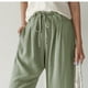 thumbnail image 4 of Pantalones Rectos Sueltos,Pantalones Rectos para Mujer Pantalones Elásticos De Pierna Ancha Pantalones Elásticos con Lazo En La Cintura Diseño Revolucionario, 4 of 7