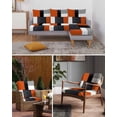 thumbnail image 6 of Burnt Orange Black Grey Sofa Couch Cushion Covers Washable, Removable Stretchable Sectional Couch Covers, Geometric Modernism Color Block Slipcovers for L & T Shape Sofa Protector S Size 2 pcs, 6 of 7