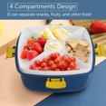 thumbnail image 2 of 4-Compartment Salad Lunch Container with Salad Bowl Sauce Container Fork Spoon Double Layer Food Prep Storage Containers for Lunch Snacks School Travel, 2 of 7