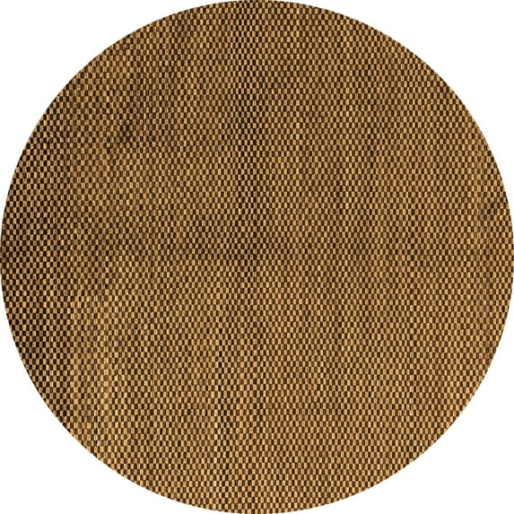 Ahgly Company Indoor Round Abstract Brown Modern Area Rugs, 3' Round