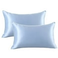 thumbnail image 4 of Gilbin Satin Pillowcase for Hair and Skin Silk Pillowcases Set of 2 - with Envelope Closure - with Hidden Zipper - Standard Satin Pillow case (Blue), 4 of 4