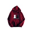 thumbnail image 1 of con capucha y estampado de gato de manga niñas Tops elásticos con capucha y bolsillos Rojo rojo Hugo Sudadera con capucha de mujer, 1 of 4