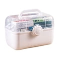 thumbnail image 1 of Youkk Pill Case Foldable Large Capacity Family Loaded Emergency First Aid Kit Storage Box Multi-functional Plastic Container White large, 1 of 6
