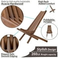 thumbnail image 4 of Folding Garden Lounge Chairs Set of 2, Solid Acacia Wood Low Profile Lounge Chair for Indoor Outdoor Handcrafted Patio Seating Beach Yard Balcony Furniture Fire Pit Chair, 2 Packs, 4 of 14