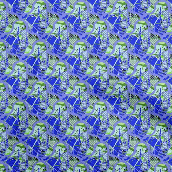 oneOone Viscose Chiffon Blue Fabric Abstracts Sewing Craft Projects Fabric Prints By Yard 42 Inch Wide