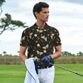 thumbnail image 2 of Kdxio Moth And Flowers Print Men's Short Sleeve Polo Shirt,Midweight Men's Shirt, 2 of 6