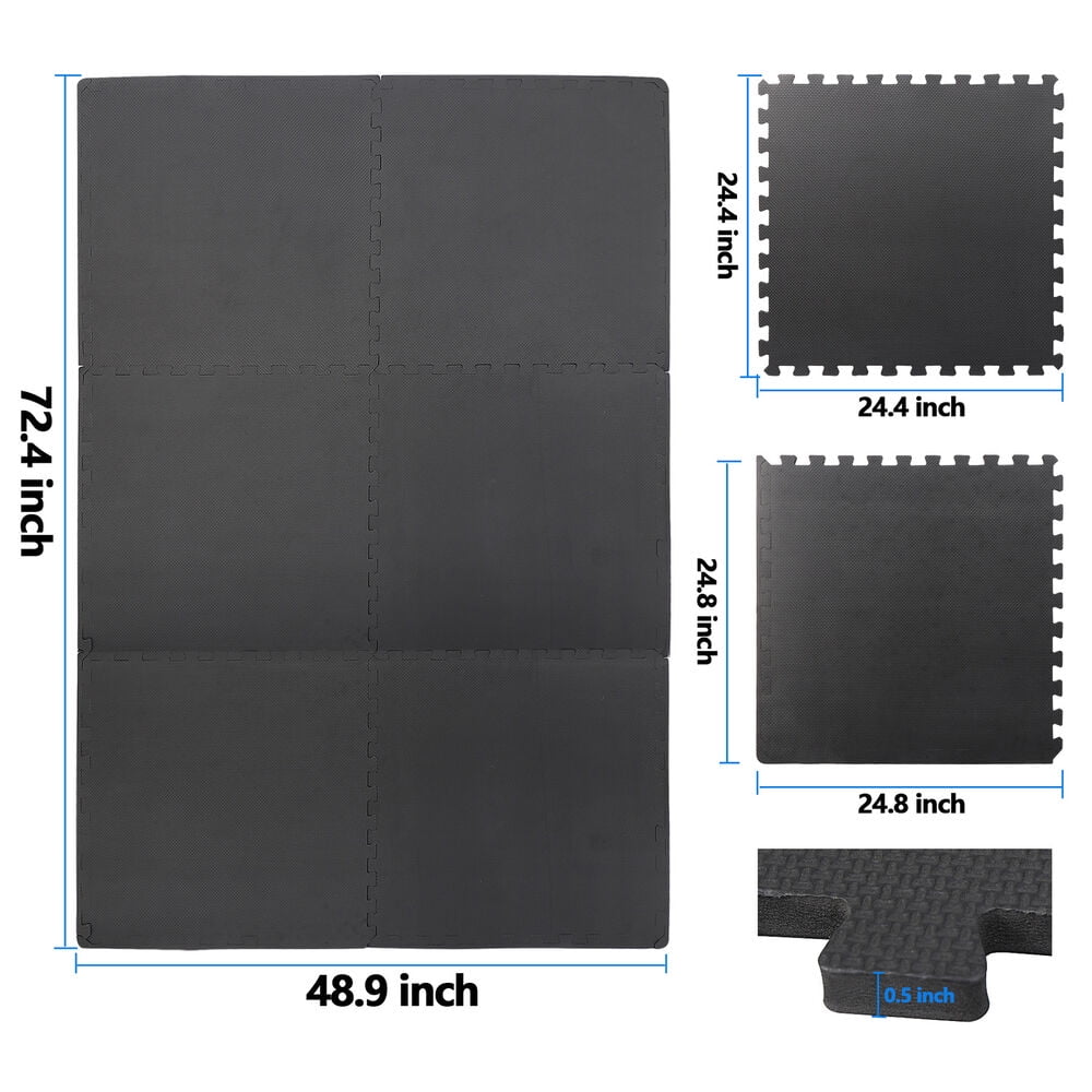 24PCS EVA Foam Mat Interlocking Floor Mat Equipment Mats Durable Yoga Mat Home