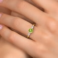 thumbnail image 4 of Gem Stone King 10K Yellow Gold Green Peridot and Lab Grown Diamond Engagement Ring for Women | 1.30 Cttw | Round 6MM | Gemstone August Birthstone | Size 8, 4 of 6