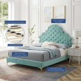 thumbnail image 4 of Tufted Platform Bed Frame, Full Size, Velvet, Blue, Modern Contemporary Urban Design, Bedroom Master Guest Suite, 4 of 10