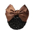 thumbnail image 2 of Bradem Women's Lace Bowknot Hairnet - Pro Bow Barrette, Bun Cover Snood, Headdress Accessories, 2 of 4