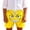 Yellow, variant on Girl Shorts Size 2-3Y Kids Smirk Face Print Drawstring Swim Shorts