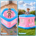 thumbnail image 4 of Wisairt 3-in-1 Inflatable Bounce House for Toddlers 1-3,Blow up Bouncy House with Air Pump,Pink, 4 of 11