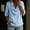 Light Blue, variant on OGLCCG Womens 3/4 Sleeve Tops Trendy Draped Cowl Neck Tunic Shirts Office Business Blouse Dressy Casual Outfits
