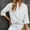 White, variant on Lolmot Linen Shirts for Women Summer Loose Casual Button V Neck Henry Collar Plus Size Solid Shirt Blouse 3/4 Sleeve Loose Fit Tunic Tops Basic Blouse
