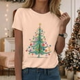 thumbnail image 2 of larppty Christmas Shirts for Women Xmas Tree Graphic T Shirts Winter Merry Holiday Vacation Tops Tee (Light Yellow, XL), 2 of 6