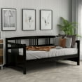 thumbnail image 2 of Wooden Daybed Frame Twin Size Platform Bed Frame Wooden Slats Support No Box Spring Needed Sturdy Sofa Bed for Bedroom Living Room, 2 of 7