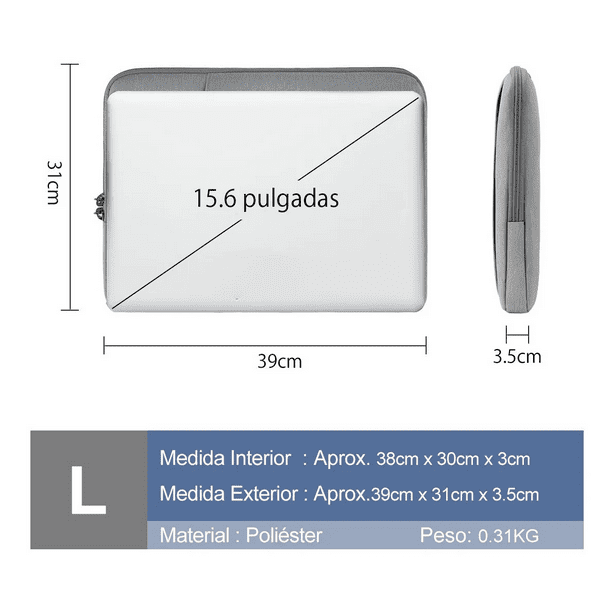 Impermeable Funda Para Laptop 15.6 Pulgadas Gris Malubero Malu1373 Walmart en linea
