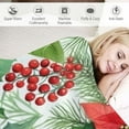 thumbnail image 3 of Fenyluxe Poinsettias, Pine Cones, and Red Berries Print Throw Blanket | Lightweight Flannel Blanket for Bed, Couch, Car | All Seasons Blanket for Kids and Adults 50x60in, 3 of 6