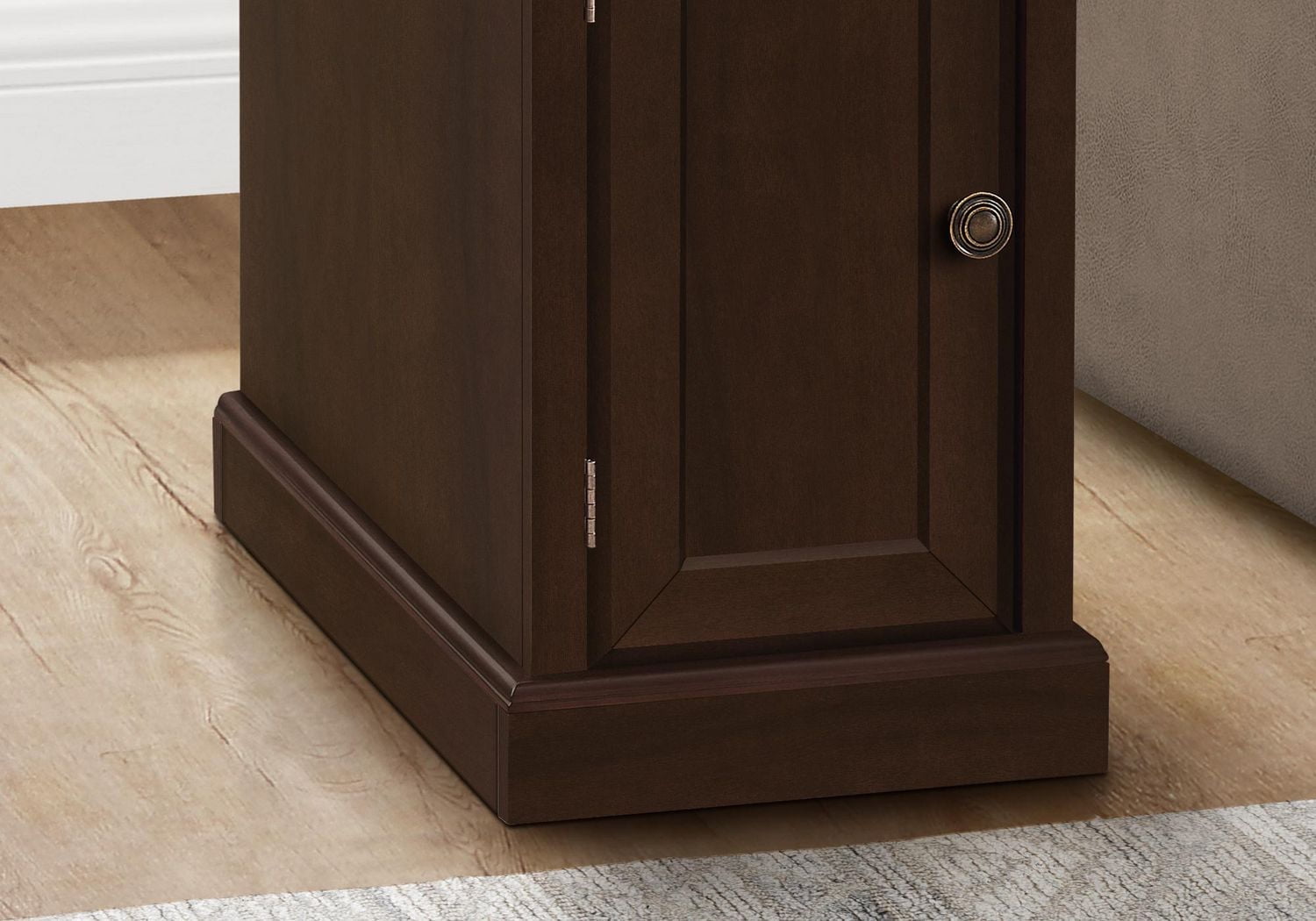 Monarch Specialties Accent Table, End, Side Table, Nightstand, Narrow, Bedroom, Lamp, Storage Drawer, Brown Veneer, Traditional