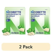 (2 pack) Nicorette Nicotine Gum, Stop Smoking Aids, 2 mg, Mint, 170 Count