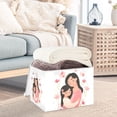 thumbnail image 5 of Foldable Fabric Storage Bin With Handle Collapsible Basket Box Storage With Lid Organizer Mother & Daughter Clipart, 5 of 7