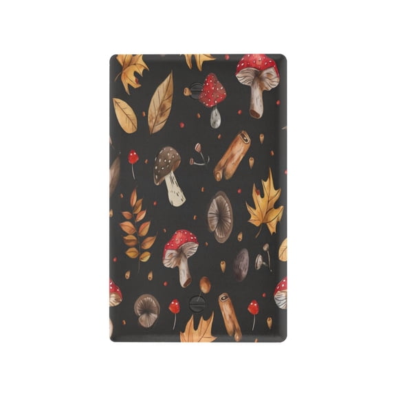 Switch Panel Switch Decoration 2.76x4.53x0.28 Inches Unused Outlet Cover Switch Plate Wall Plates Living Room Kitchen Bedroom Study Switches Black Mushroom