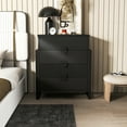 thumbnail image 4 of HUJAUU 4 Drawer Dresser Chests for Bedroom, Tall Chest of Drawer  Fluted Dressers with Pull-out Handles, Black, 4 of 7