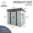thumbnail image 3 of 6X5 FT Outdoor Metal Storage Shed with Foundation, Waterproof Garden Tool Shed with Window, Lockable Sliding Doors and Sloped Roof for Garden, Backyard, White+Black, 3 of 7