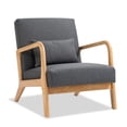 thumbnail image 7 of UIXE Accent Chair Upholstered Comfortable Armchair with Lumbar Pillow Chairs for Bedroom, Dark Gray, 7 of 7
