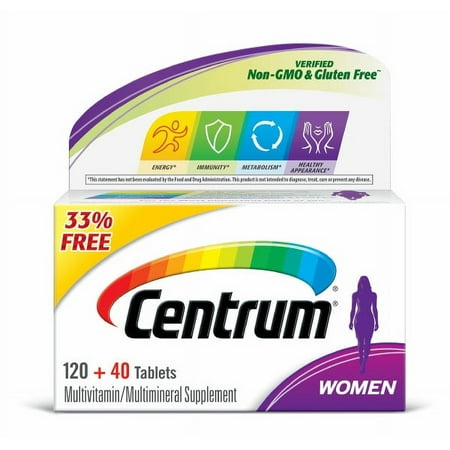 Centrum Women Tablet BONUS, 160 ct 33% Multivitamin / Multimineral Supplement, Vitamin D3