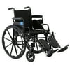 Medline Lightweight Wheelchair for Adults With Swing-Back, Desk-Length Arms, Elevating Leg Rests, 20" x 16"D Seat