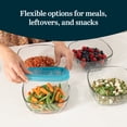 thumbnail image 3 of Libbey Serve It 8 Piece Glass Storage Bowl Set with 6 Cup Containers and Blue Plastic Lids, 3 of 4
