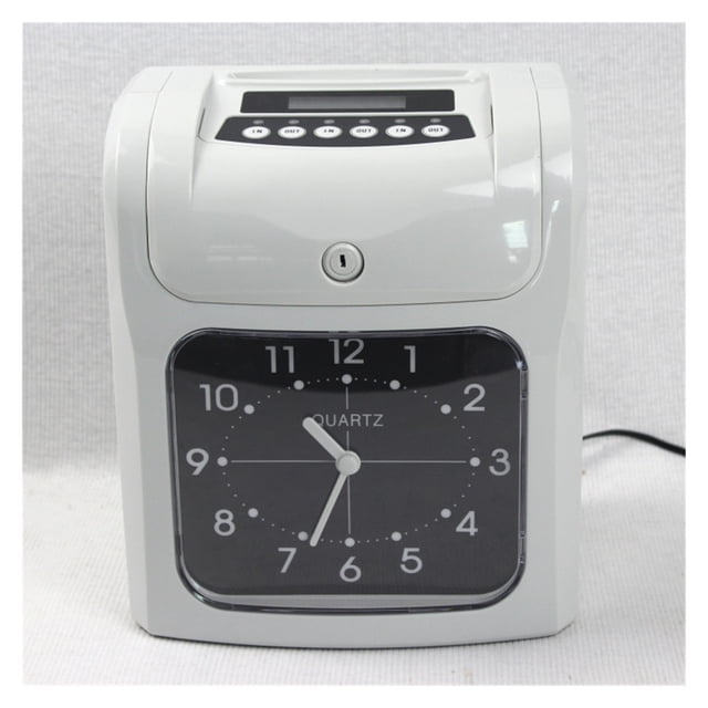 English Paper ID Card Punching Machine Electronic Attendance Machine LCD / Clock Face Attendance Machine With Built-in Battery ,Easy to Use