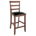thumbnail image 2 of Winsome Wood Simone 2-Pc Cushion Ladder-back Counter Stool Set, Black & Walnut, 2 of 9