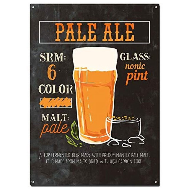 Letreros de aluminio y metal con texto en inglés "Palle Ale Beer", carteles de cerveza clásicos que no destiñen, letreros decorativos para pared, decoración del hogar, tamaño: 12 x 8 pulgadas