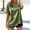Green, variant on YHAJDS Womens Plus Size Tops T Shirts for Women Short Sleeve V Neck Satin Solid Color Button Detail Pullover Top