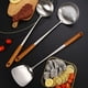 thumbnail image 5 of Utensilios de cocina profesionales para chef, mango de madera, diseño ergonómico, utensilios de cocina de acero inoxidable para cocinar resistentes al calor, complemento perfecto para wok, aptos para, 5 of 6