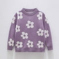 thumbnail image 2 of CYRBOKO Toddler Girl's Sweaters, Long Sleeve Fall Crew Neck Knitted Pullover Sweaters Purple Size 6-7 T, 2 of 9