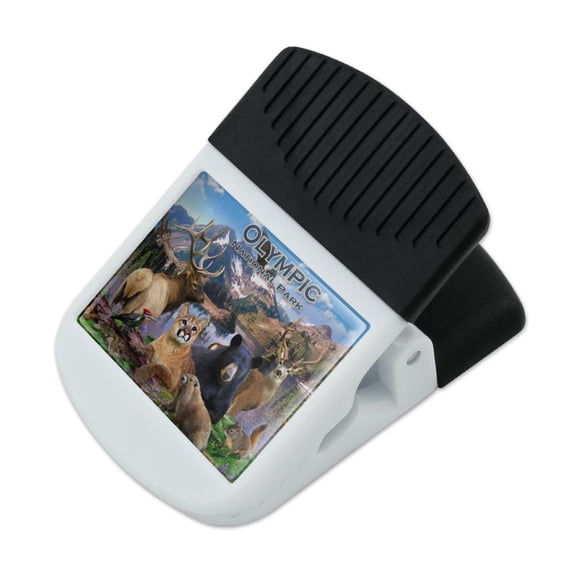 Olympic National Park Washington WA Animals Cougar Bear Elk Beaver Refrigerator Fridge Magnet Magnetic Hanging Hook Note Snack Clip