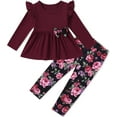 thumbnail image 4 of SANMIO Toddler Girl Clothes Long Sleeves Ruffle Top Floral Pants Cute Fall Winter Daily Casual Toddler Outfits, 4 of 7
