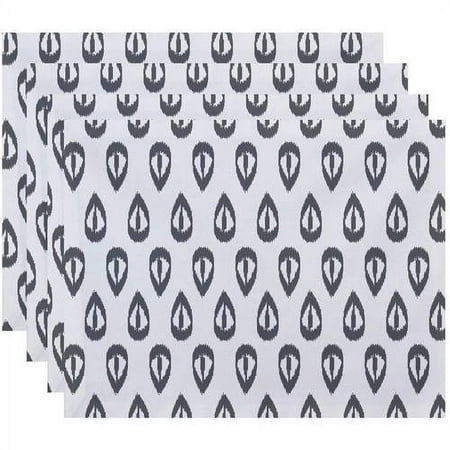 

Simply Daisy 18 x 14 Ikat Tears Geometric Print Placemats Set of 4