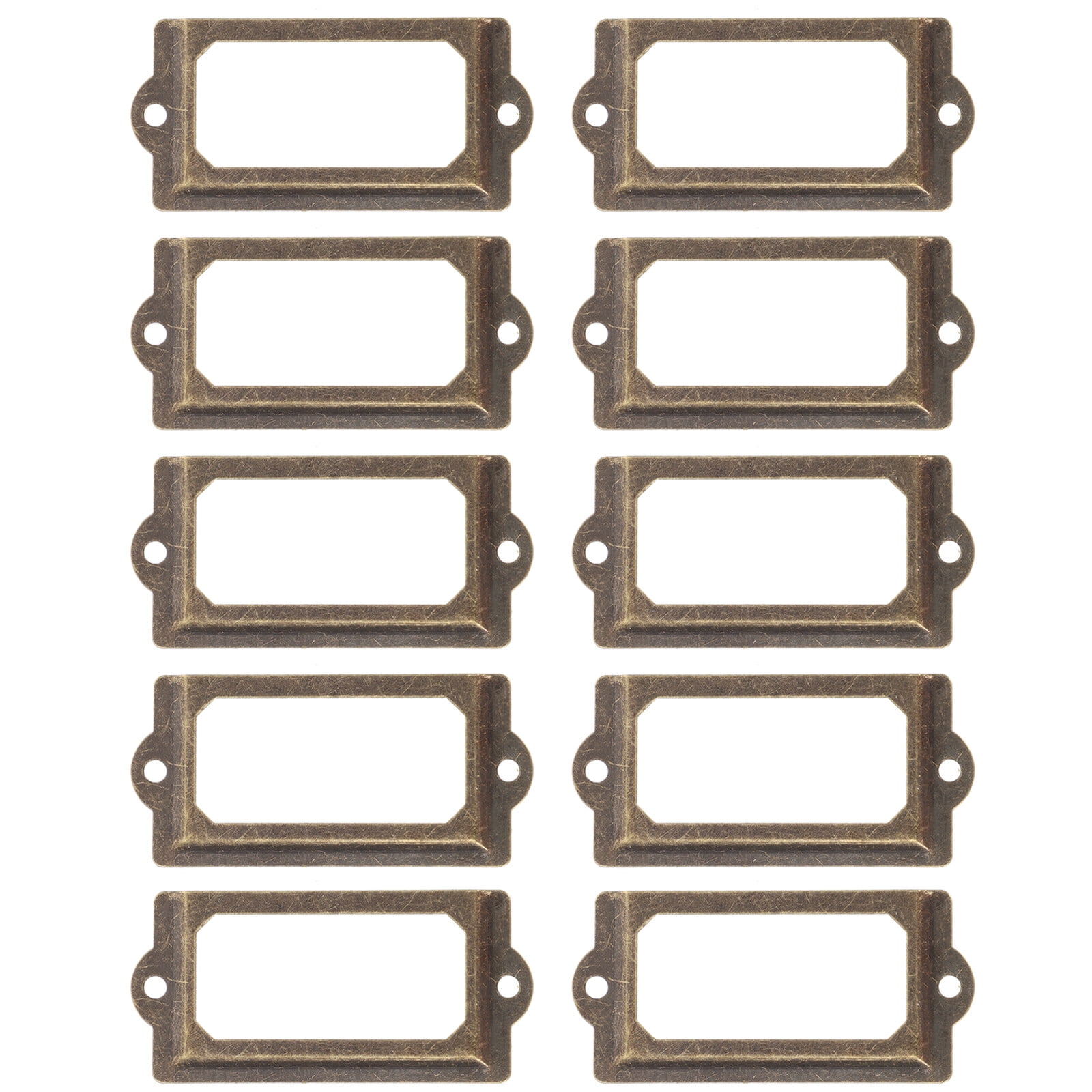 12pcs Antique Label Frame Cards Holder Metal Drawer Label Holders with