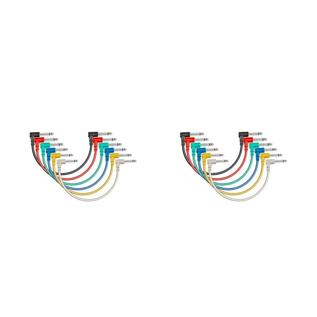 Wosthever Cable de Pedal de efecto de 6 piezas, cables de bajo eléctrico, cable de Audio de cuerda Musical, accesorio de conector de Metal 15cm 2Conjunto
