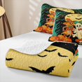 thumbnail image 4 of Manfei Cartoon Halloween Quilt Full,Repeating Bat Pattern Full Bedspread Sets,3 Pieces,1 Coverlet and 2 Pillowcases, 4 of 7
